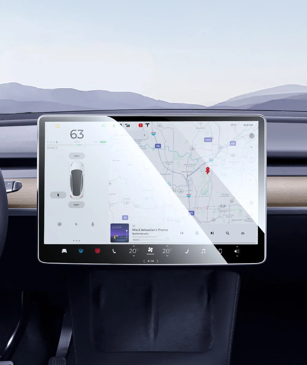 YZ Tempered Glass Screen Protector for Tesla Model 3 Y X 2021-2023 – HD Center Control Protection Film Accessory