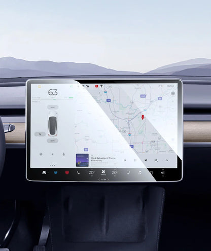YZ Tempered Glass Screen Protector for Tesla Model 3 Y X 2021-2023 – HD Center Control Protection Film Accessory