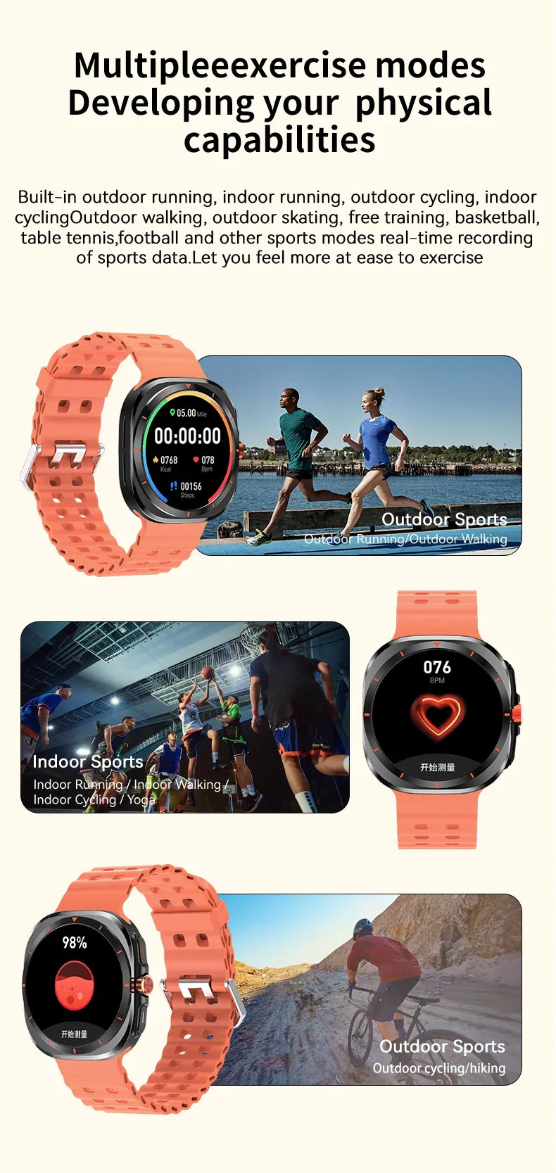 G.L Wear 2025 Men’s Smartwatch – Heart Rate, Fitness Tracking, Bluetooth Calling & Pedometer