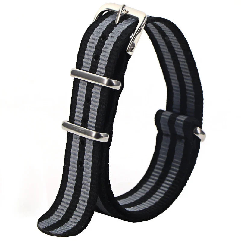 Nylon Watch Strap 16mm 18mm 20mm 22mm — Waterproof Army Sport Watch Band Replacement Belt