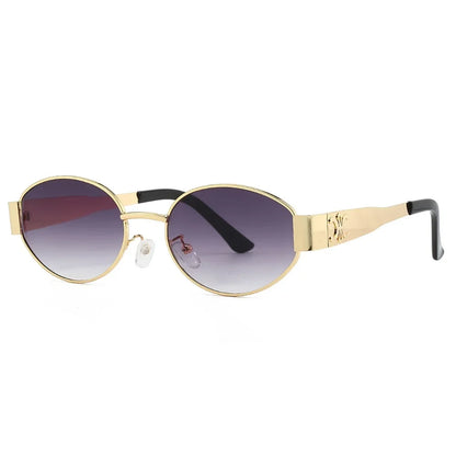 Luxury Metal Brand Sunglasses for Men & Women – Unisex Designer Oval Fashion Eyewear UV400 Shades