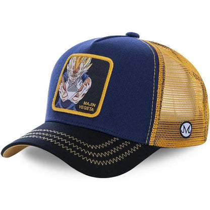 Dragon Ball Son Goku Trucker Cap - Embroidered Adjustable Mesh Sun Visor Hat for Men Summer Travel
