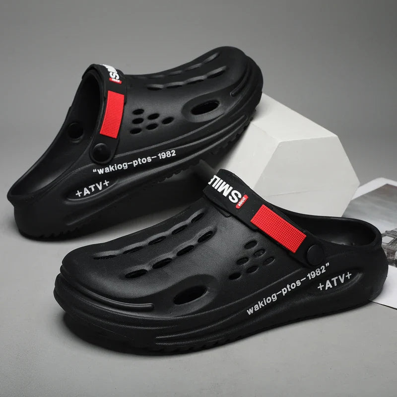 Men’s Summer Clog Slippers – Soft Sole Breathable Beach & Home Sandals with Anti-Slip Outdoor Comfort