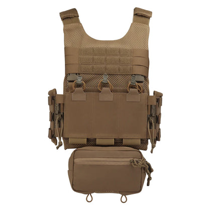Tactical Vest LV119 Plate Carrier Set – Lightweight OTB Maritime Airsoft Hunting Vest with Underbelly Bag & Triple Mag Pouch