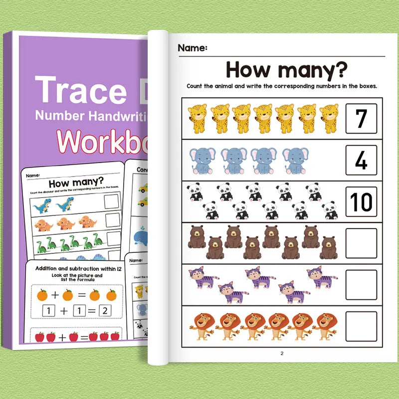 Interactive Math Workbook for Kids – Counting, Addition & Subtraction Within 10, Number Relationships & Visual Learning for Preschool, First Grade, Home & Classroom Use