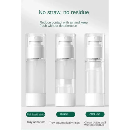 Clear Airless Cosmetic Pump Bottle Set: Travel Size Dispenser for Cream, Gel, Lotion - Makeup Container in 15ml, 30ml, 50ml
