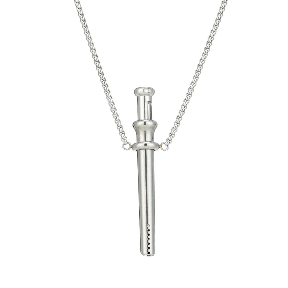Stress & Anxiety Relief Necklace – 56mm Stainless Steel Meditation Pendant for Quit Smoking & Relaxation