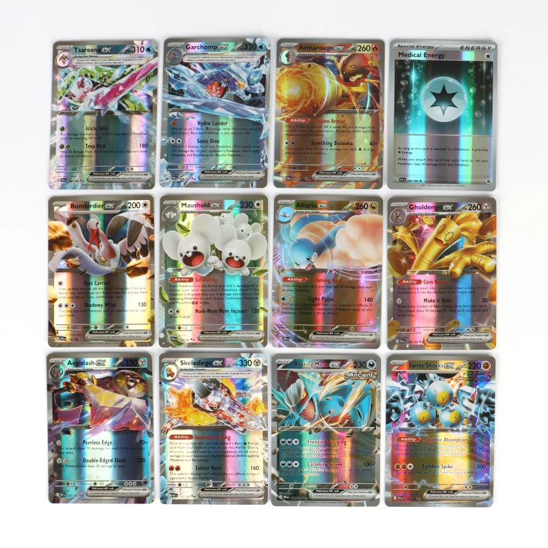 60-100Pcs English Pokemon Cards – Holographic EX, Vstar, Vmax, GX, Charizard, Mewtwo & Evolution Combos
