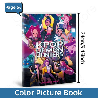 2025 KPop Demon Hunter Coloring Book – Line Drawing Picture Book, Painting Activity for Kids, Birthday Gift