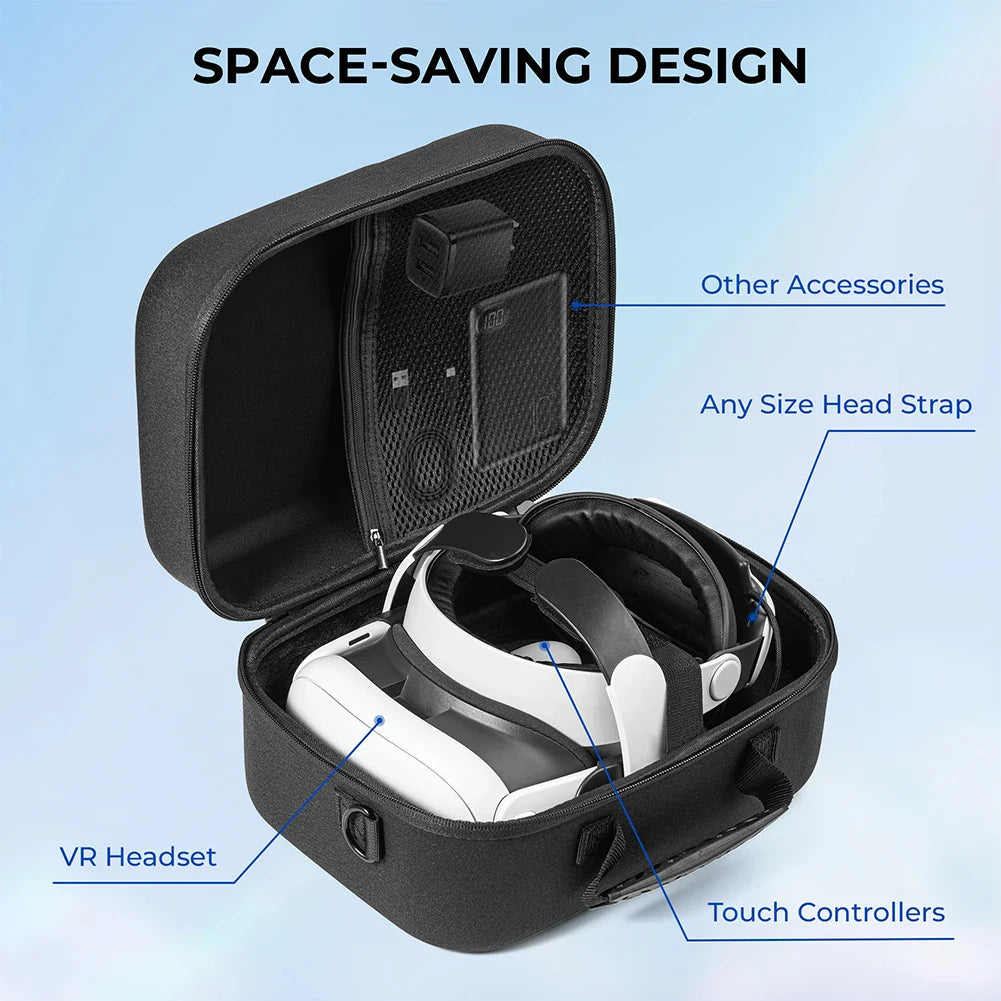 Storage Case for Meta Quest 3 & BOBOVR M3 Pro – Waterproof Hard Shell Travel Case with Shoulder Strap