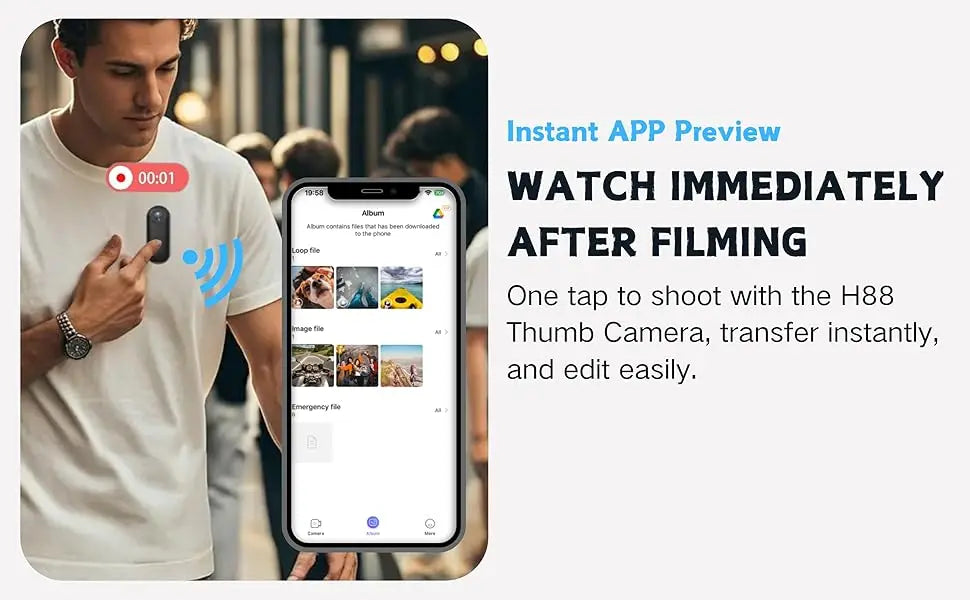 4K UHD Mini Vlog Camera – Wireless WiFi Sports Action Pocket Camcorder