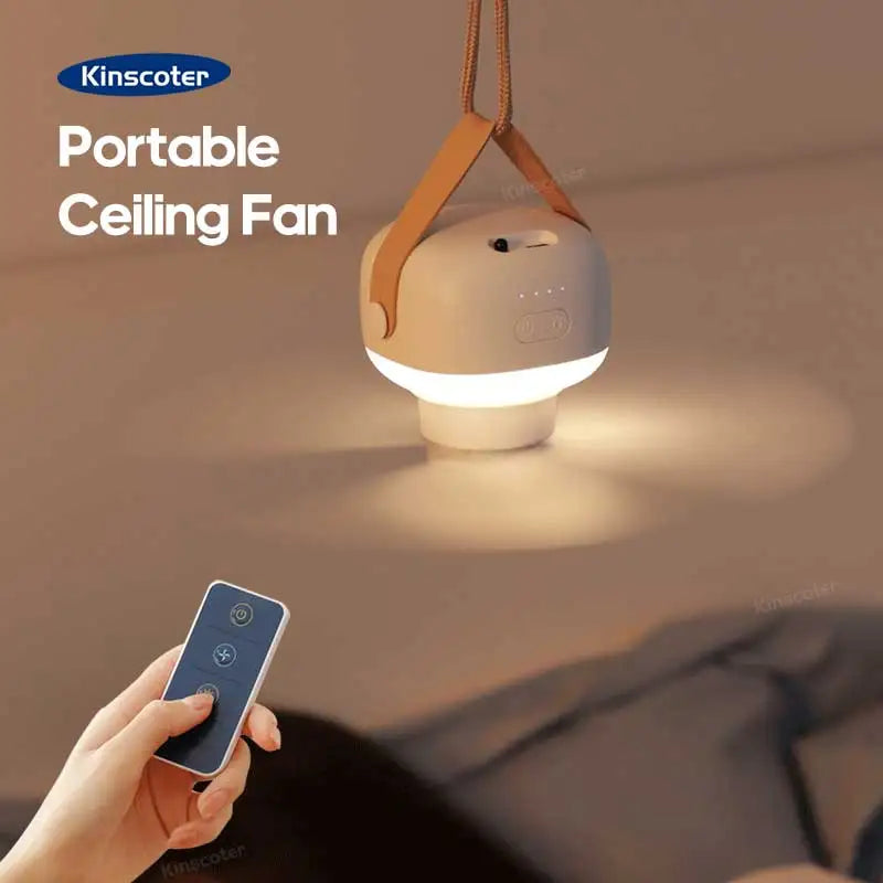 Outdoor Camping Fan - Multifunctional Tent Canopy Fan with LED Lights, Air Cooler, and Remote Control