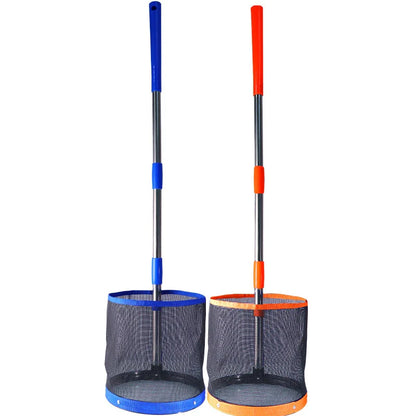 Huieson Table Tennis Ball Picker Bucket with 99cm Detachable Stainless Steel Pole – Professional Ping Pong Training Ball Collection Tool, 23x23cm Storage Bucket for Easy Practice Pickup