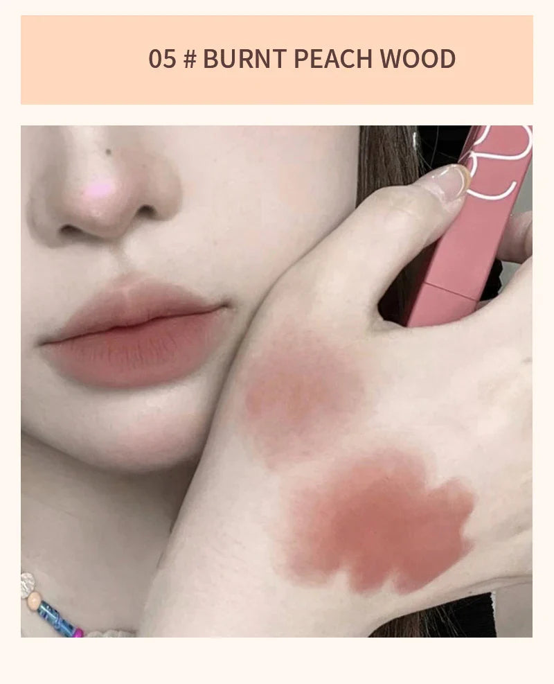 TX010 Thin Tube Matte Lipstick – Waterproof, Sweatproof, Long-Lasting Lip & Cheek Makeup