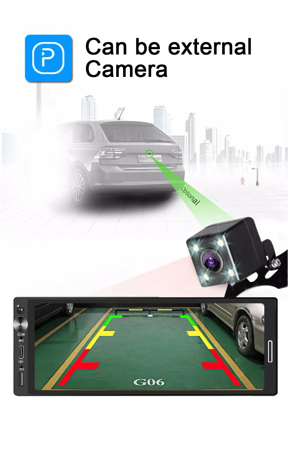 Universal 1DIN 6.9" Wireless CarPlay Android Auto – MP5 Multimedia Car Radio Stereo with TYPE-C Fast Charging