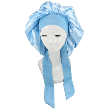 Unisex Satin Sleeping Hat - Solid Color Night Sleep Cap, Hair Care Bonnet, Nightcap for Women and  Men, Shower Turban