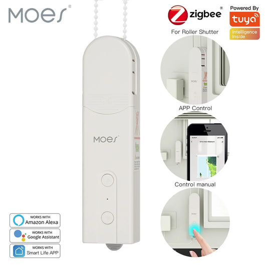 ZigBee Smart DIY Motorized Roller Blinds Drive Motor Hub - Tuya Smart Life APP, Alexa & Google Home Voice Control