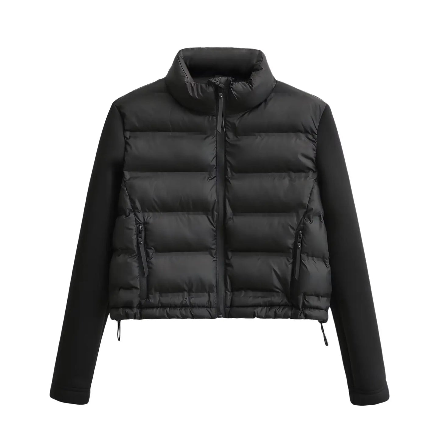 2024 Women’s Autumn & Winter Splicing Cotton Jacket – European & American Style Fashionable Short Outerwear
