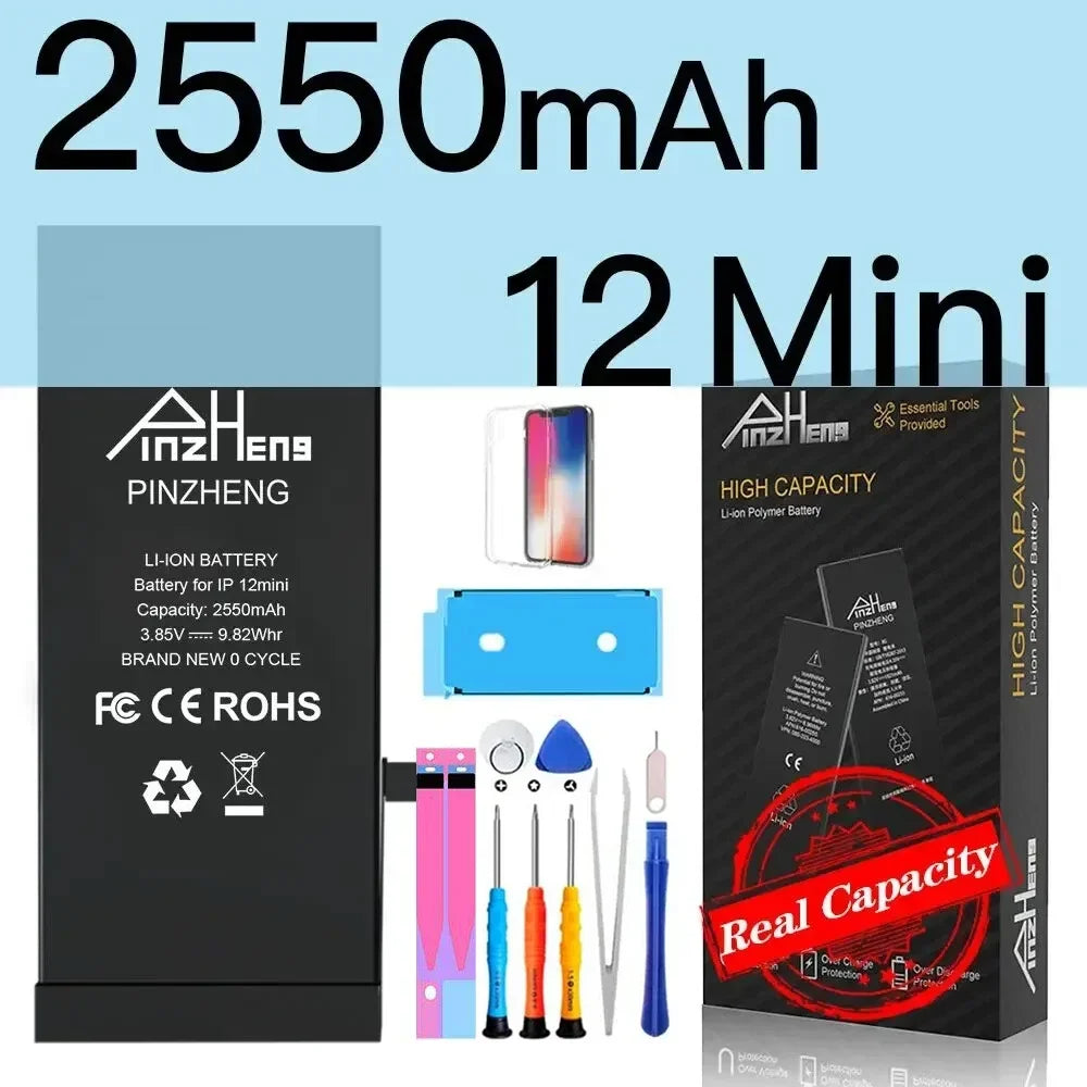 PINZHENG High Capacity Replacement Battery for iPhone X, XR, XS, 11, 12 & 13 Mini, Pro & Pro Max