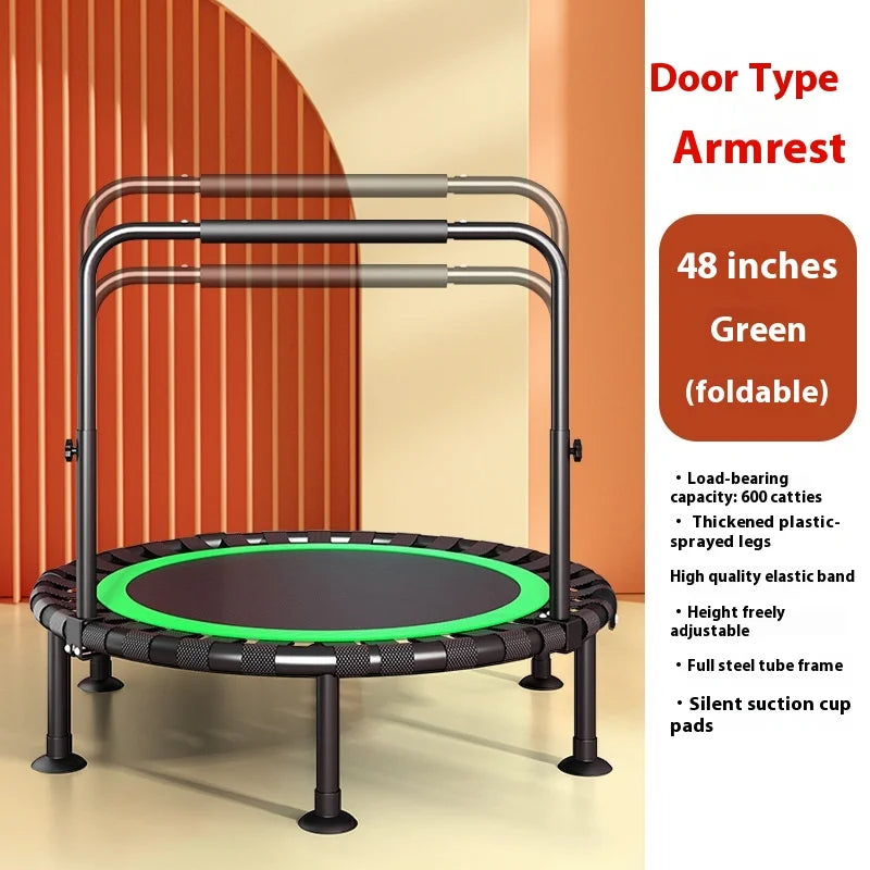 Household Indoor Trampoline – Foldable Thickened Steel Pipe Bounce Bed for Kids and Adults
