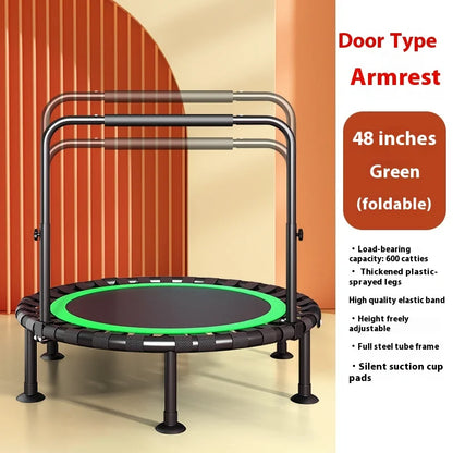 Household Indoor Trampoline – Foldable Thickened Steel Pipe Bounce Bed for Kids and Adults