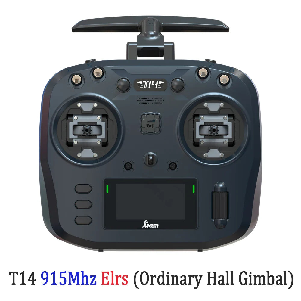 Jumper T14 ELRS Remote Control – 2.4GHz/915MHz, 1W, CNC Hall Sensor Gimbals, OLED Display for FPV Drone