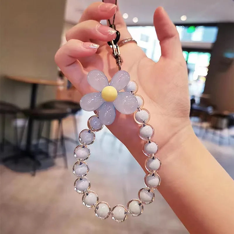 Phone Anti-Lost Lanyard - Colorful Macaron Round Bead Pendant, Women's Handheld Wrist Chain for Mobile Phones