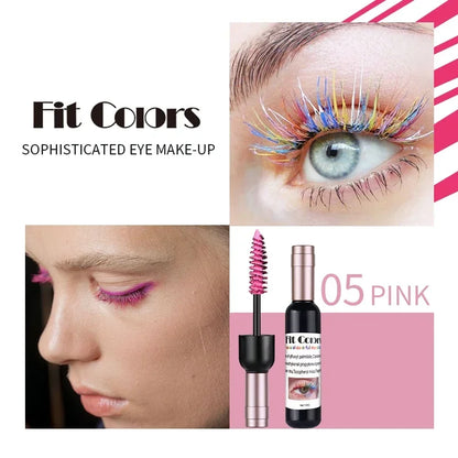 Wine Bottle 4D Silk Fiber Eyelash Mascara – Waterproof & Fast-Drying Eyelash Curl Extension – Blue Ink Makeup