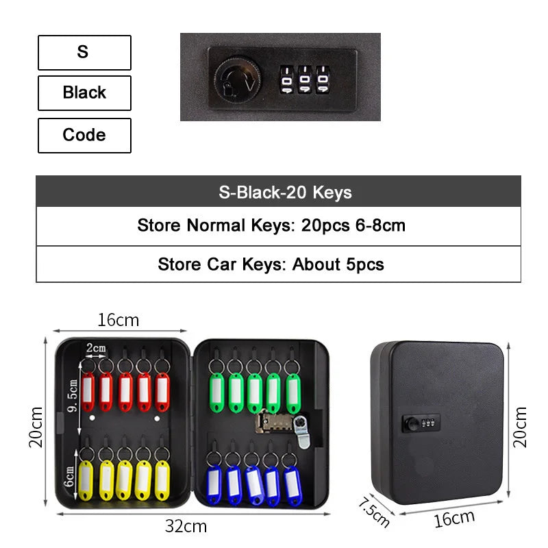 Key Safe Box – Multi-Key Storage Organizer with Password for Spare Car Keys, Home, Office, and Store Use