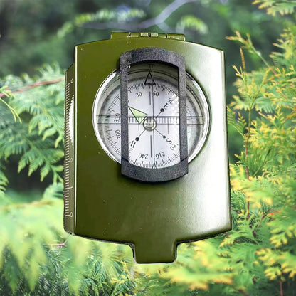 Multifunctional High-Precision Military Compass — Waterproof Metal Outdoor Survival Camping Compass with Fluorescent & Geological Features
