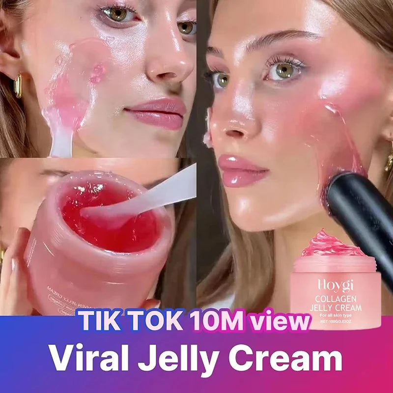 100g Collagen Jelly Face Cream – Nourishing Moisturizer, Pore Shrinking & Comedone Removal, Korean Skin Care