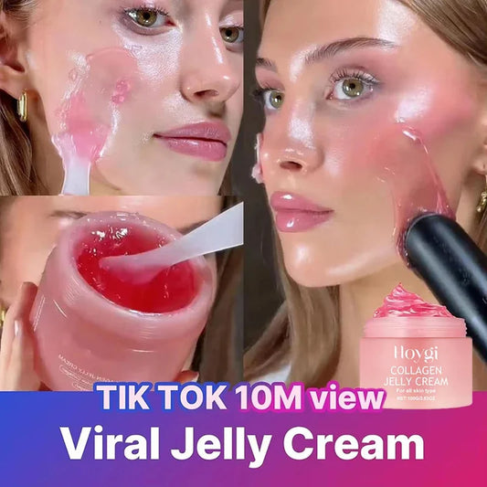 100g Collagen Jelly Face Cream – Nourishing Moisturizer, Pore Shrinking & Comedone Removal, Korean Skin Care
