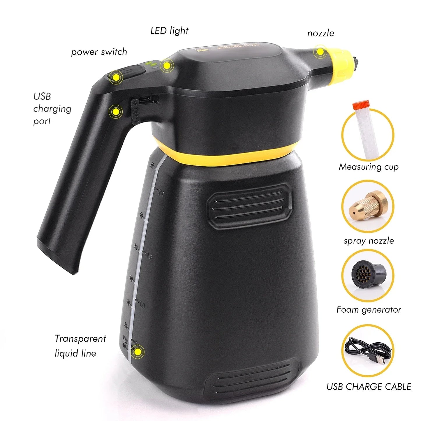 FoamBoss Electric Foam Sprayer — High-Pressure Snow Foam Cannon for Car Wash, Home & Garden Detailing