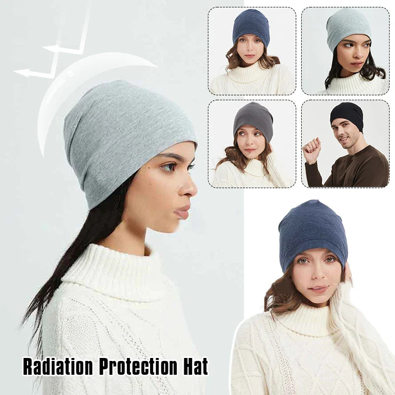 Silver Fiber EMF Protection Cap - Shield Against Radiation, RFID, and Electromagnetic Waves - Computer & EMF Protection Hat Beanie