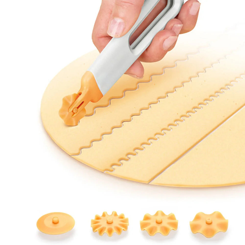 Plastic Baking Lattice Roller Cutter – Dough, Pizza, Pie & Cookie Pastry Net Wheel Tool for Kitchen Craft Accessories