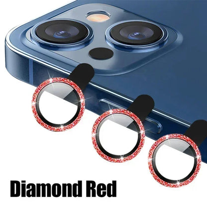 3PCS Metal Camera Lens Protector - Tempered Glass Cover for iPhone 11 12 13 14 15 Pro Max & Plus