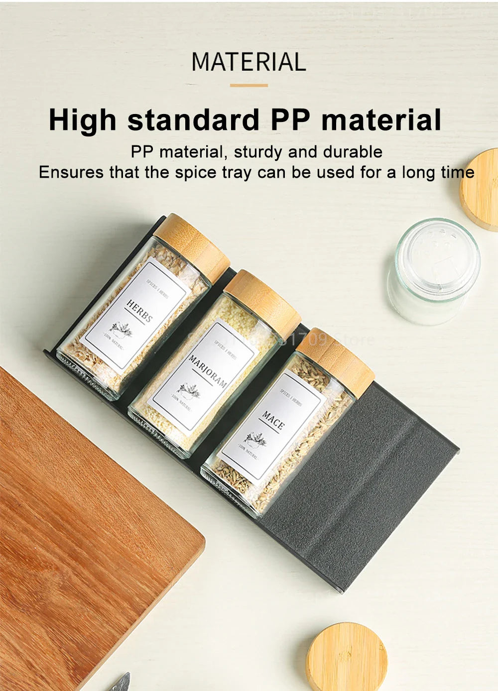 4-Layer Adjustable Kitchen Spice Rack – Drawer Organizer for Jars, Bottles & Pantry Storage