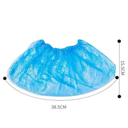 100PCS Disposable Waterproof Boot Covers – Non-Slip Plastic Overshoes for Rain & Mud Protection