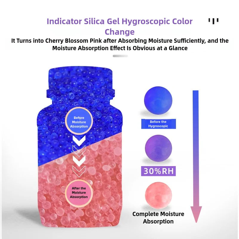 Blue/Orange Waterproof Silica Gel Beads — 500g Reusable Moisture Absorber & Electronic Product Desiccant