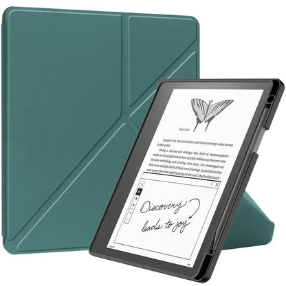 Kindle Scribe 2024 10.2″ Case — PU Leather Multi-Folding Stand with Smart Auto Wake/Sleep and Pencil Holder Ebook Cover