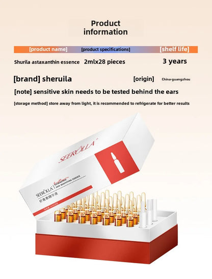 Astaxanthin Anti-Aging Facial Ampoules 28pcs – Dark Spot Removal, Pore Minimizing, Moisturizing & Fine Line Fade Serum Set