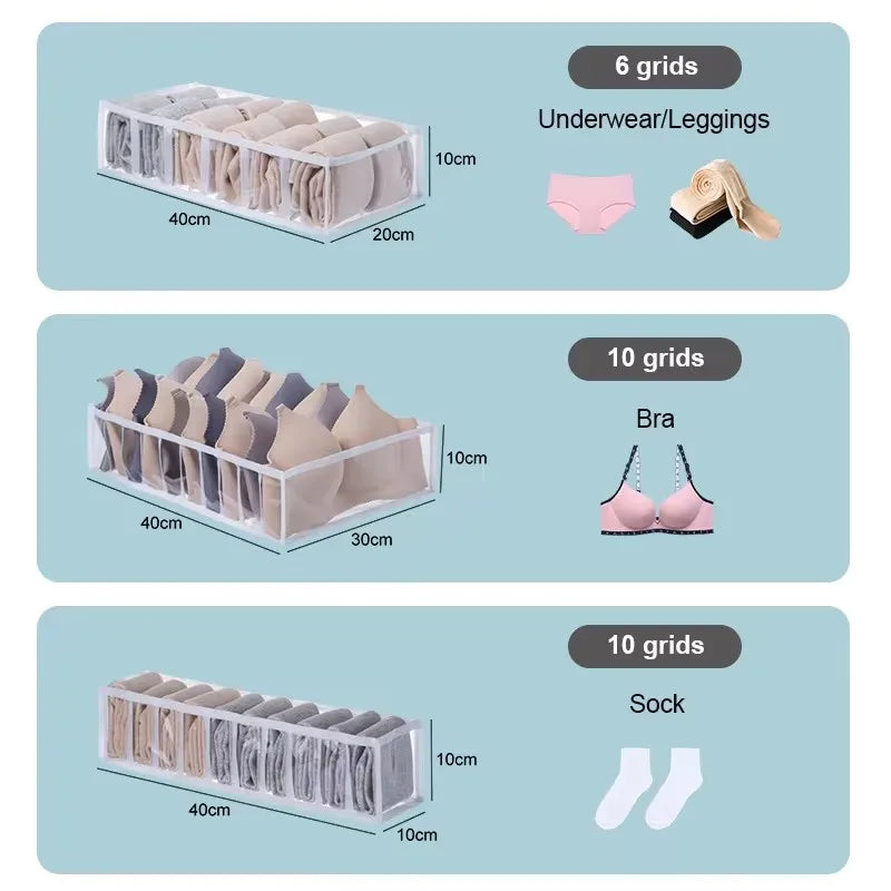 Foldable Closet Organizer for Underwear & Socks — Home Cabinet Divider and Clothes Storage Drawer Box