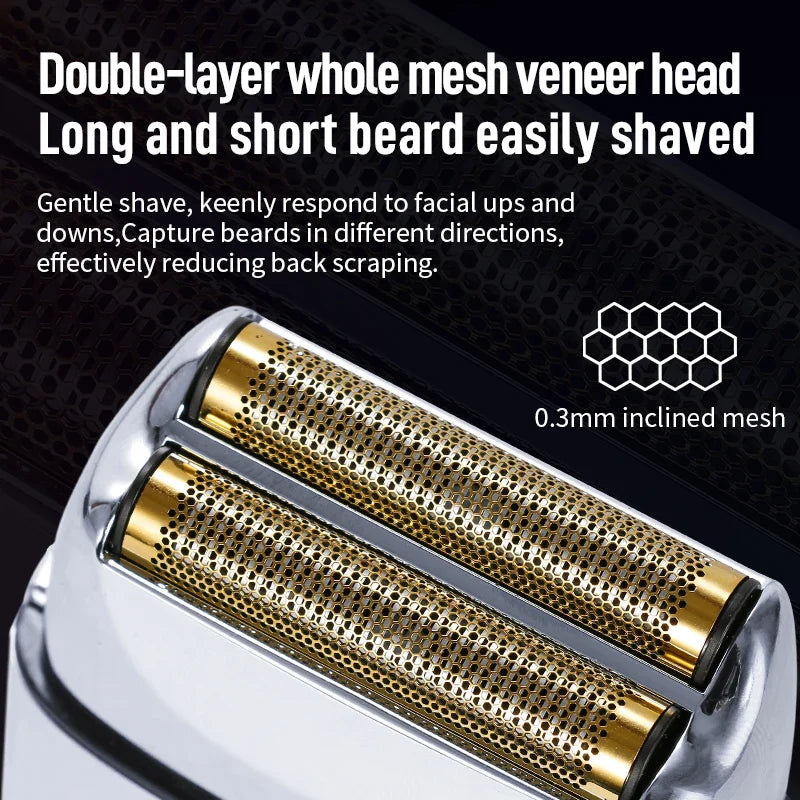 Kemei TX1 Rechargeable Electric Shaver for Men – Metal Housing Hair & Beard Razor, Bald Shaving Machine, Fade Finishing