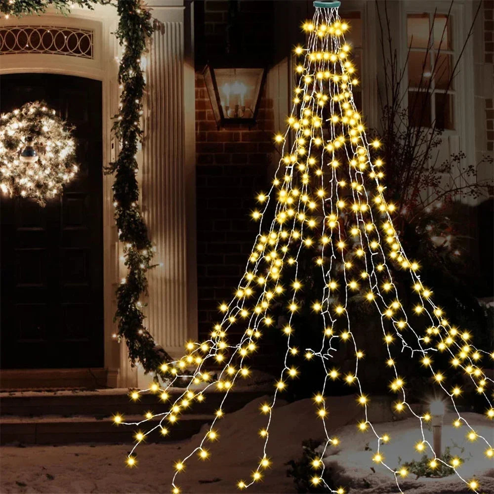 LED Christmas Tree String Lights – 1.5M/2M/3M Waterfall Garland for Patio, Garden, and Holiday Decoration 2025