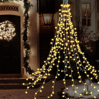 LED Christmas Tree String Lights – 1.5M/2M/3M Waterfall Garland for Patio, Garden, and Holiday Decoration 2025