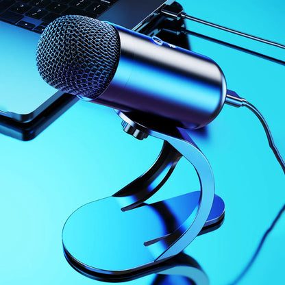 USB Gaming Microphone with RGB — Noise Cancelling PC Condenser Mic for Streaming & Podcasts