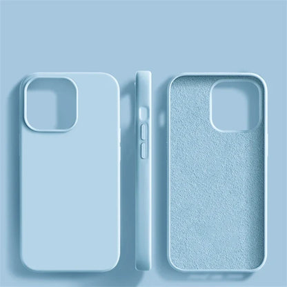 Original Liquid Silicone iPhone Case - Shockproof Soft Back Cover for iPhone 15, 14, 13, 12, 11 Pro Max & More