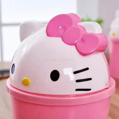Sanrio Hello Kitty Kawaii Trash Can – Cute Dustbin for Bedroom & Living Room Garbage Disposal