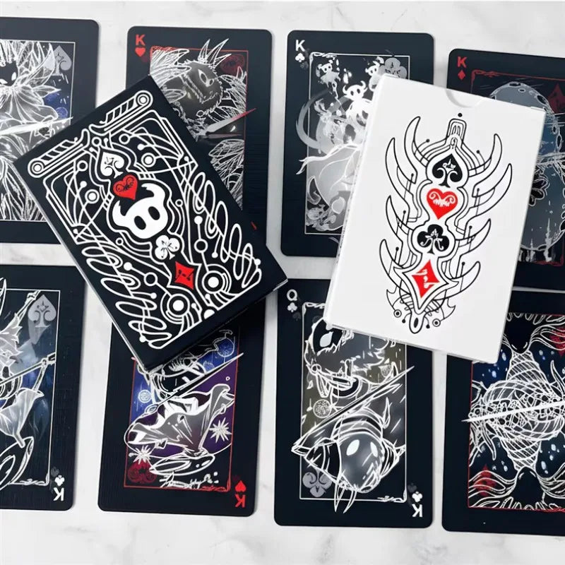 Hollow Knight Standard Poker Card Set — Black & White Playing Cards, Portable Creative Board Game Gift Collection