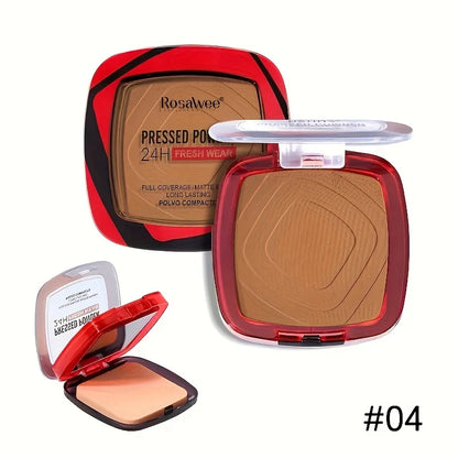 Full Coverage Pressed Powder Foundation – Matte, Oil-Control, Long-Lasting 24H Face Makeup with Puff Applicator